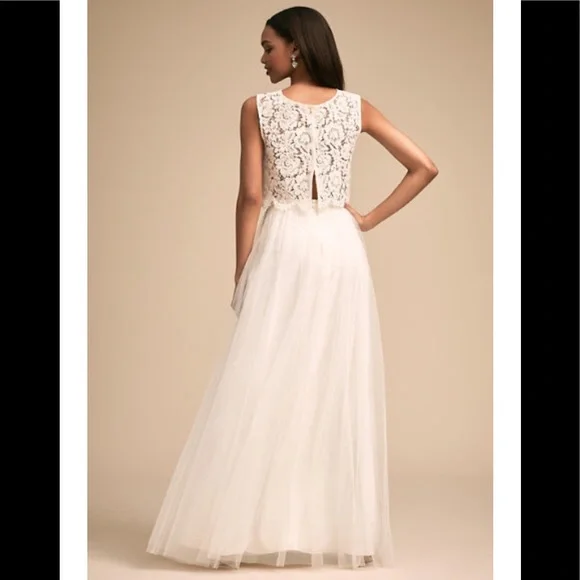 NWT  BHLDN Jenny Yoo Louise Tulle skirt Ivory sizes 0, 8, 10, 18 - Picture 2 of 16